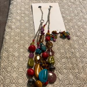 Necklace and matching pierced earrings.